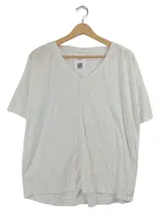 Vorschaubild 1 von Damen T-Shirt Gr. 38 M Weiß Kurzarm V-Ausschnitt Basic