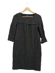 Vorschaubild 1 von Damen Kleid kariert Grau Gr. 36 Herbst Winter Wolle