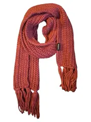 Vorschaubild 2 von Taifun Damen Schal Rot Casual Strickmuster Fransen 190x30cm