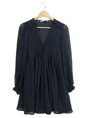 Vorschaubild 1 von Freizeitkleid Damen XS Schwarz Feminin Punkte Rüschen