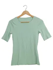 Vorschaubild 1 von Damen T-Shirt Gr. 36/S Basic Grün Halbarm Shirt