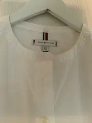 Vorschaubild 5 von Damen Hemdbluse Gr. 32/XXS Weiß Basic Baumwolle 3/4-Arm