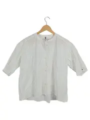 Vorschaubild 1 von Damen Hemdbluse Gr. 32/XXS Weiß Basic Baumwolle 3/4-Arm