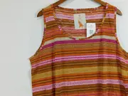 Vorschaubild 2 von Damen Top ärmellos gestreift Baumwolle Mehrfarbig Gr. 48/4XL