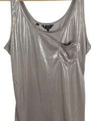 Vorschaubild 3 von Damen Tanktop M Beige Glamourös Metallic Brusttasche