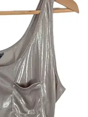 Vorschaubild 4 von Damen Tanktop M Beige Glamourös Metallic Brusttasche
