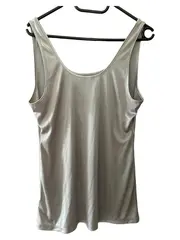 Vorschaubild 2 von Damen Tanktop M Beige Glamourös Metallic Brusttasche