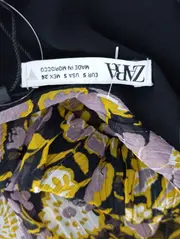 Vorschaubild 3 von Freizeitkleid Damen Gr. 36/S Mehrfarbig Floral Asymmetrisch Raffungen