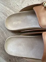 Vorschaubild 3 von Damen Pantoletten Mules Gr. 39 Braun Leder Goldkette
