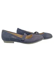 Vorschaubild 1 von Damen Ballerinas Mary Jane Gr. 38 Blau Lochmuster Riemchen