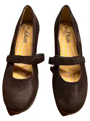 Vorschaubild 2 von Damen Ballerinas Mary Jane Gr. 38 Blau Lochmuster Riemchen