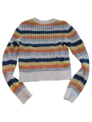 Vorschaubild 5 von Damen Pullover Strick Gestreift Mehrfarbig Cropped Gr. XS