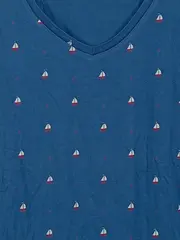 Vorschaubild 3 von Damen T-Shirt Gr. S Blau Segelboot Maritim Rüschen Viskose