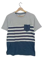 Vorschaubild 1 von T-Shirt Kinder Gr. 158/164 Gestreift Kurzarm Baumwolle Freizeit Grau