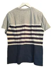 Vorschaubild 2 von T-Shirt Kinder Gr. 158/164 Gestreift Kurzarm Baumwolle Freizeit Grau