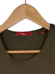 Vorschaubild 3 von Damen T-Shirt Oliv Kurzarm Basic Uni Gr. 36/S