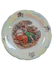 Vorschaubild 1 von Sammelteller Romantik Motiv Lüster DDR Made in GDR 19cm Porzellan