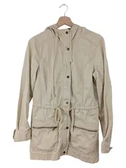 Vorschaubild 1 von Damen Leichte Jacke Kapuze Beige Gr. 40;L Casual Baumwolle