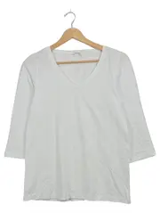 Vorschaubild 1 von Damen Shirt 3/4-Arm V-Ausschnitt Weiß Gr. 36 Basic T-Shirt