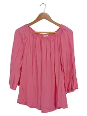Vorschaubild 1 von Damen Bluse Gr. 36 Pink Viskose 3/4-Arm Freizeit