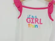Vorschaubild 2 von Mädchen Top Shirt Gr. 5/110 Weiß Casual Schriftzug Rüschen