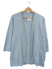 Vorschaubild 1 von Damen Strickjacke Blau Gr. 48 3, 4-Arm Perlen Elegant
