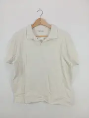 Vorschaubild 2 von Herren Poloshirt L Beige Rippstrick Kurzarm Casual Freizeit