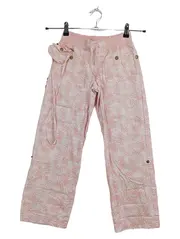 Vorschaubild 1 von Mädchen Stoffhose Gr. 140 Rosa Floralmuster Baumwolle