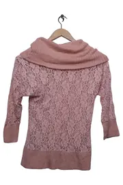 Vorschaubild 2 von Damen Pullunder Rosa Spitze Rollkragen Gr. 36/S Feminin Vintage Elegant