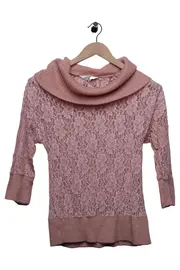Vorschaubild 1 von Damen Pullunder Rosa Spitze Rollkragen Gr. 36/S Feminin Vintage Elegant