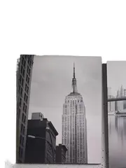 Vorschaubild 2 von Leinwandbild New York Skyline Brücken Grafik Schwarz 33x9 cm