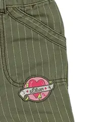 Vorschaubild 2 von Baby Cargohose Gr. 62 Oliv Gestreift Mädchen Baumwolle