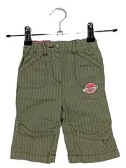 Vorschaubild 1 von Baby Cargohose Gr. 62 Oliv Gestreift Mädchen Baumwolle