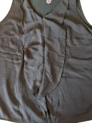 Vorschaubild 3 von Damen Hemdbluse ärmellos Gr. 38/M Grau Rüschen Casual