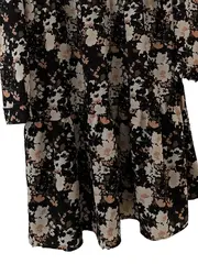 Vorschaubild 5 von Damen Blusenkleid Blumenmuster Midikleid Viskose Schwarz Gr. 38