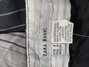 Vorschaubild 3 von Damen Blusenkleid Gr. 36/S Leinen gestreift Schwarz Weiß Bohemian Vintage