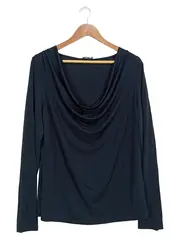 Vorschaubild 1 von Damen Hemdbluse Gr. 44/XXL Blau Elegant Viskose Langarm