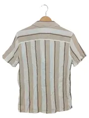 Vorschaubild 2 von Herren Freizeithemd gestreift Gr. 44/XS Baumwolle Leinen Beige
