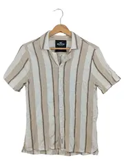 Vorschaubild 1 von Herren Freizeithemd gestreift Gr. 44/XS Baumwolle Leinen Beige