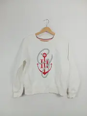 Vorschaubild 2 von Damen Sweatshirt Gr. 38/M Weiß Maritim Anker-Print
