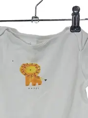 Vorschaubild 2 von Baby Body Kurzarm Löwe Happy Gr. 80 Weiß Baumwolle