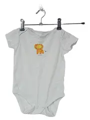 Vorschaubild 1 von Baby Body Kurzarm Löwe Happy Gr. 80 Weiß Baumwolle
