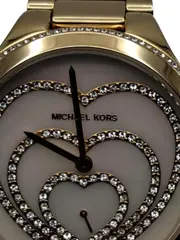 Vorschaubild 3 von Damenuhr Herz Design Gold Edelstahl Strasssteine