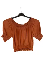 Vorschaubild 1 von Damen Top Shirt Gr. 36/S Braun Casual gerafft