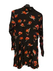Vorschaubild 2 von Hemdblusenkleid Blumenmuster Baumwolle Schwarz L Freizeit