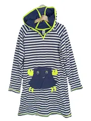 Vorschaubild 1 von Kinder Kapuzenkleid Strandkleid Krabbe Gr. 134/140 Blau Weiß Gestreift