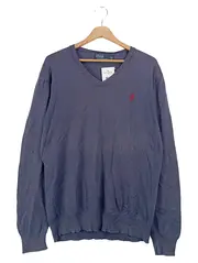 Vorschaubild 1 von Herren V-Ausschnitt Pullover Gr. L/52 Blau Baumwolle