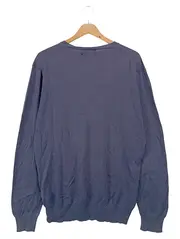 Vorschaubild 2 von Herren V-Ausschnitt Pullover Gr. L/52 Blau Baumwolle