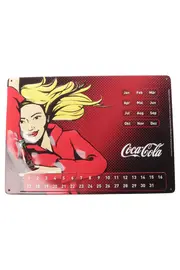 Vorschaubild 1 von Coca Cola Metallkalender Vintage Blechschild Pop Art Wanddeko Rot Frauen