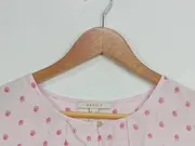 Vorschaubild 3 von Damen Bluse Rosa Erdbeermuster Kurzarm Gr. 36 S Casual Modal